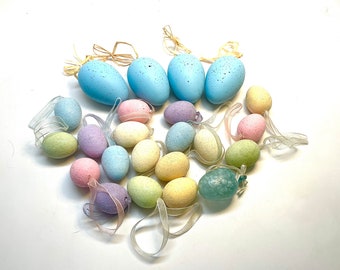 Easter Egg Ornament Collection, Plastic, Frosted, Easter Tree Decorations, 23 pieces, Craft Supplies