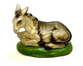 Vintage Donkey Figurine, Putz, Nativity, Crèche, Composition, Italy, Hand Painted, 1950 39 s