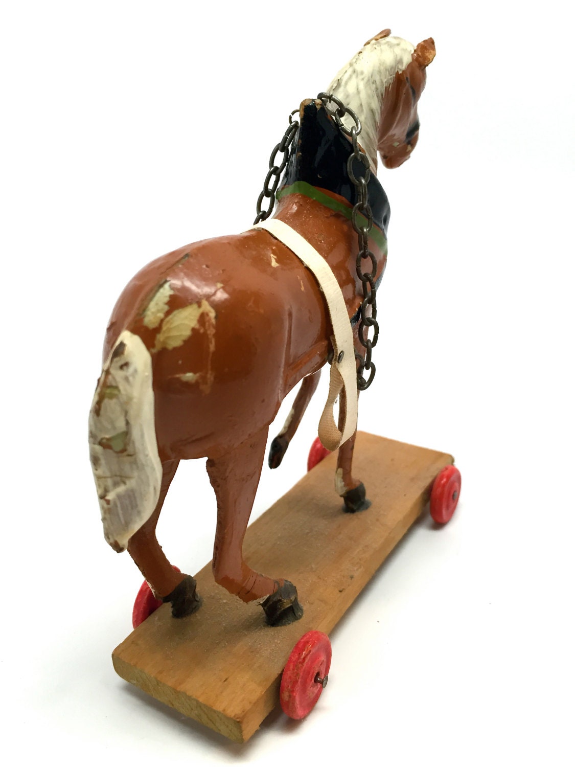 Antique Horse Pull Toy Antique Toys Hobby Horse Miniature Made in Germany Democratic Republic 1949 Composition Material Wood Putz Etsy