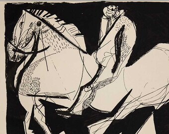 ベルナール・ビュッフェ作「静物画」リトグラフ、1968年、特注額装