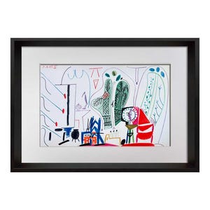 Pablo PICASSO Limited Edition Lithograph ~Sketchbook Studio IV ~ w/Frame Incl.