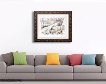 Andre MASSON Lithograph Hand SIGNED Ltd. Ed. 108 ORIGINAL w/Archival Frame