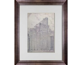 Frank Lloyd WRIGHT Lithograph LIMITED Edition "National Life Insurance Bldg" IL