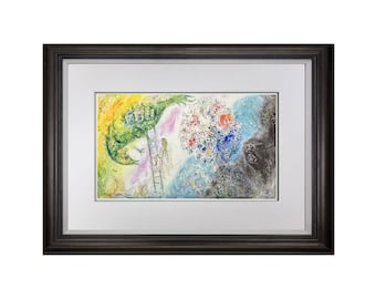 Litografía de Marc Chagall "El castillo encantado" Edición limitada 1961 ~RARA