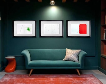 Lot de 3 lithographies Joan Miro (1971) édition limitée encadrée – Arte Maeght Paris Impressions originales Art mural abstrait moderne
