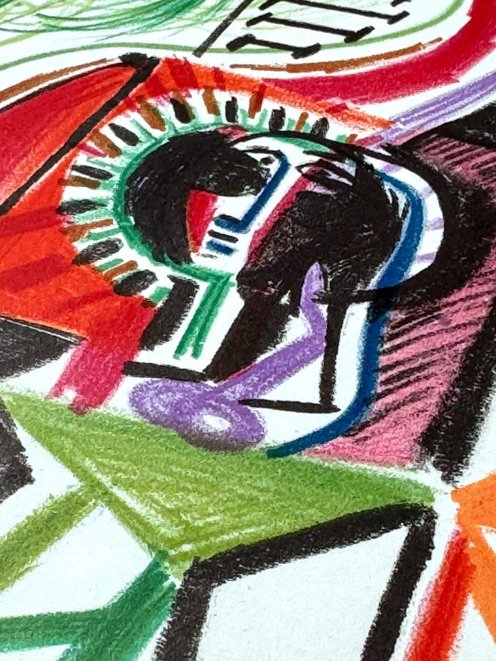 パブロ・ピカソ 限定版リトグラフ スケッチブック「8/11/55 V」額装