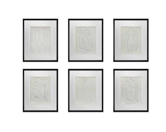 6 Henri MATISSE Lithographs Limited Edition - SIGN - (set of 6) Woman Study 1955