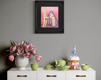 Konrad KLAPHECK Lithographie GmbH Ed. 12/150 "Pacha * Deckled + Rahmen