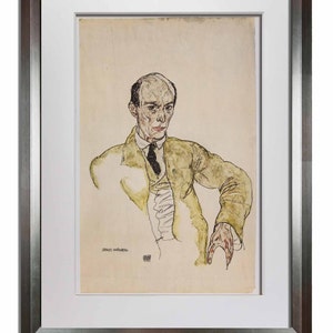Egon SCHIELE Lithograph Signed ed LTD Ed Portrait Arnold Schonberg 1917 image 2