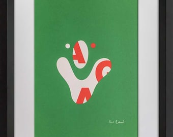 Paul RAND Original Serigraph Graphic Art 1975 Limited EDITION w/Custom FRAMING