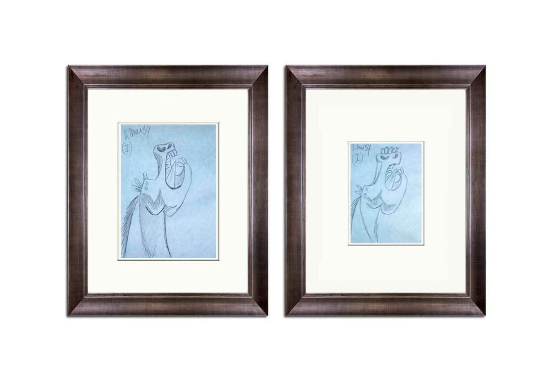 ピカソ　リトグラフ パブロ・ピカソ リトグラフ ゲルニカ 馬の習作（2枚セット） 非