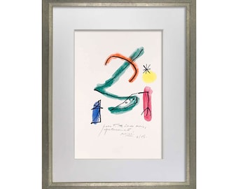 Joan MIRO Original Lithograph SIGNED and Inscribed to &quot;Lorda Alaiz&quot; w/Cat.Ref c56