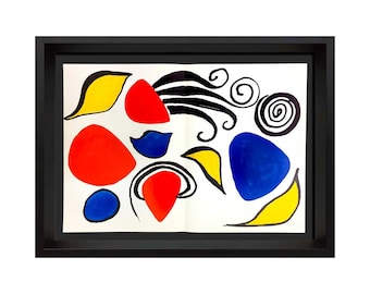 Alexander CALDER Original COLOR Double Lithograph 1975 w/Frame Included