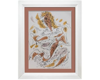 André Masson Signed Lithograph 1975 Mourlot Paris, Limited Edition 108/125, Framed Surrealist Art, Arches Paper