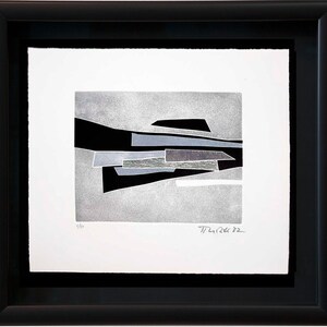 Hans RICHTER Original ETCHING Hand SIGNED &quot;As Mondrian...&quot; w/Custom Frame