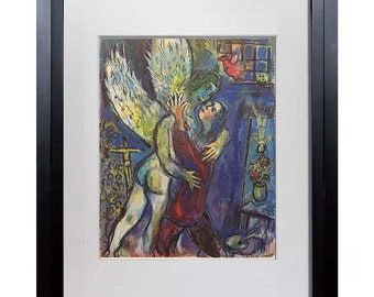 Marc CHAGALL Color Lithograph LIMITED Ed. "...jacob avec l'ange" Sign w/FRAME