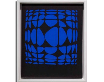 Victor Vasarely Serigraph ORIGINAL 1972 on CANVAS board LIMITED Ed.