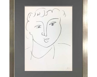 Henri MATISSE Lithograph Limited Edition - SIGN "HM" - 1955- w/Frame Included