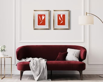 Henri Matisse Pas des Patineurs 1938 Linograbados de edición limitada Conjunto de 2 enmarcados