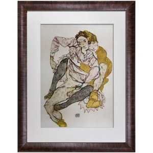 Egon Schiele Lithografie Liebespaar 1915 Bild 1