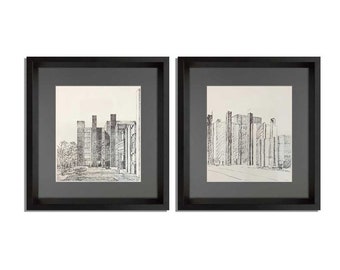 2 Louis I. Kahn Limited Edition Lithograph (2pc Set)