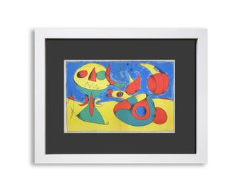 Joan Miró Original Farblithographie 1956 Limitierte Auflage Kundenspezifische Rahmen