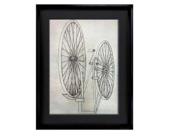 Konrad KLAPHECK Lithograph Ltd. Ed. H.C. Bicyclette *Deckled + Custom FRAME