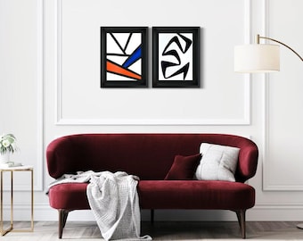 Alexander Calder Original Color Lithograph (2) Limited Ed. 1968 -Archival Frame