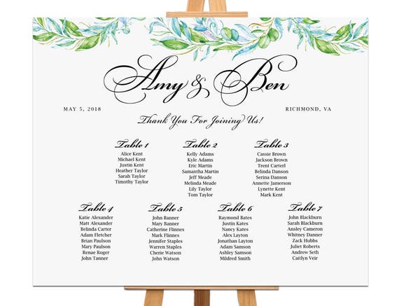 Seating Chart For Wedding Rehearsal Dinner