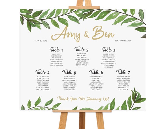 Rehearsal Dinner Seating Chart Ideas