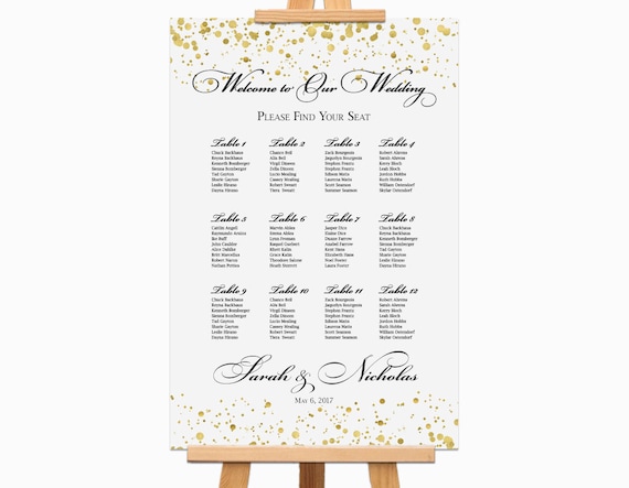 Dinner Table Seating Chart Template