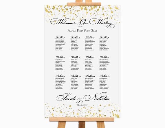 Dinner Party Seating Chart Template