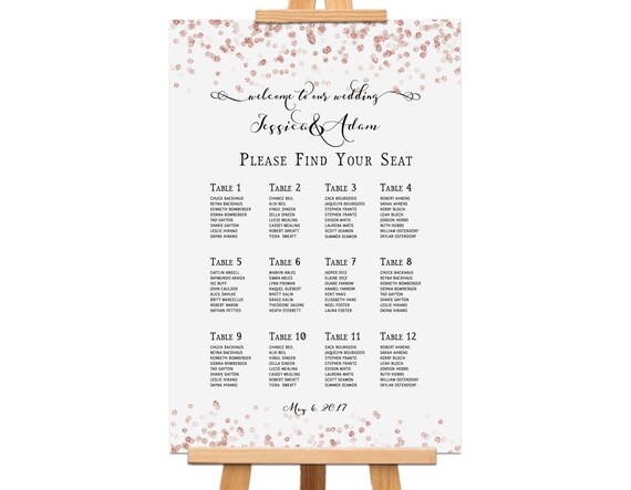 Rehearsal Dinner Seating Chart Template