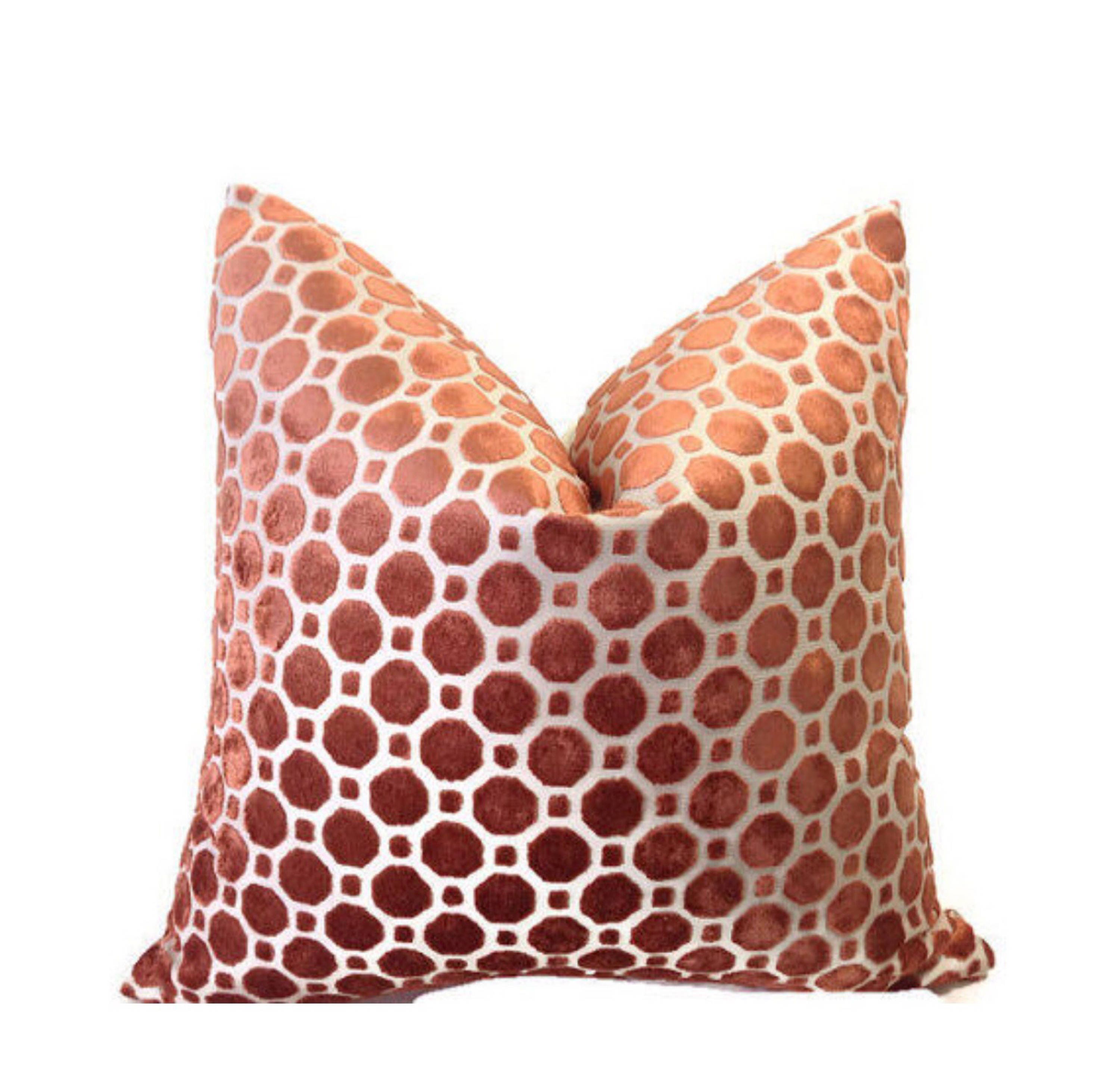 Robert Allen Copper Velvet Pillow Decorative Throw Pillow