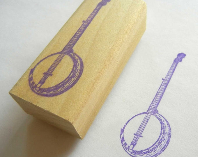 Musical Instrument Rubber Stamp - Bluegrass Banjo