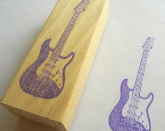 Musical Instrument Rubber Stamp - Fender Electric Guitar