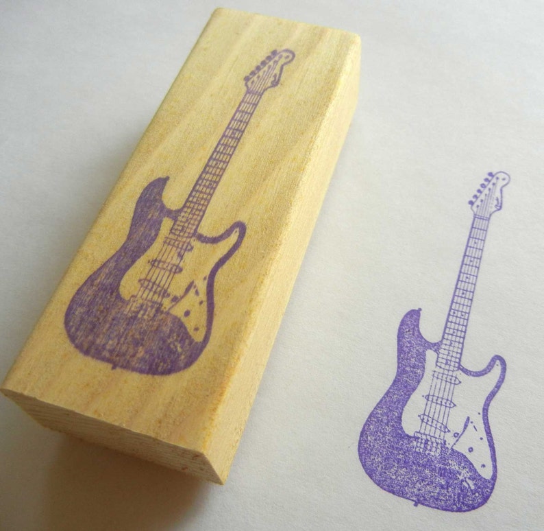 Musical Instrument Rubber Stamp Fender Electric Guitar Etsy