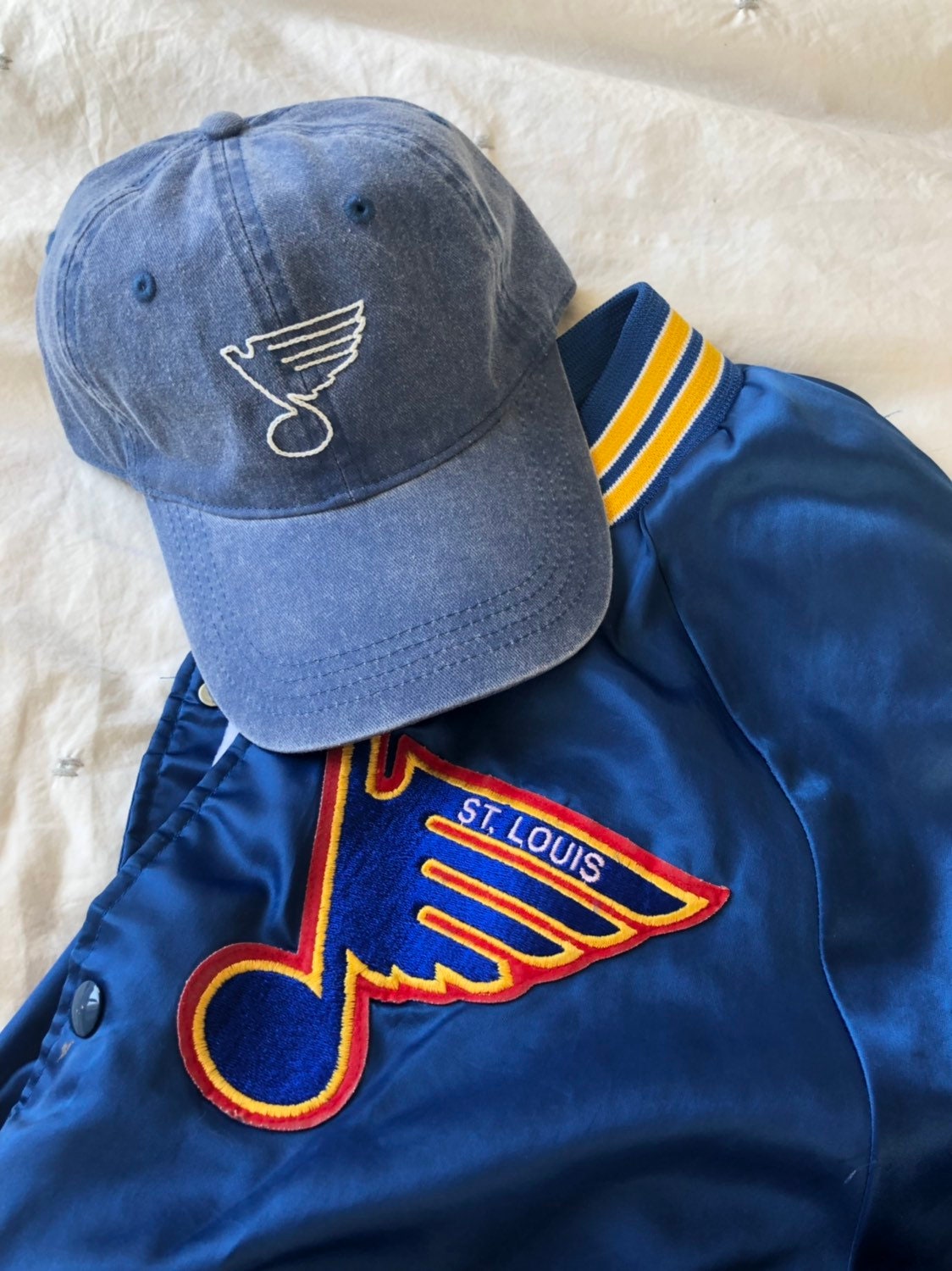 St. Louis Blues Classic Note Logo ‘47 Brand Strapback Hat Navy Blue
