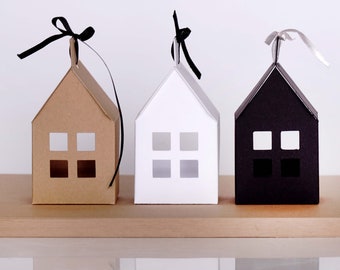 SVG, PDF House ornament, paper lantern, xmas village, xmas house, home deco,