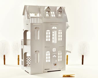 Cardboard luxury - Paper Imagination White Dollhouse - creative toy