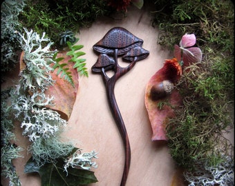 Mushroom hair stick ~ Toadstool hair fork ~ Dark Mori girl hair pick ~ Cottagecore Fairy tale ~ Fantasy Fairy garden ~ Forest Witch