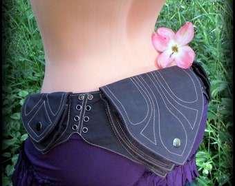 Utility belt bag in vegan purple canvas ~ Festival belt, hooping clothing, hip belt, Burning Man Holster bag, pocket belt bag, yoga belt bag