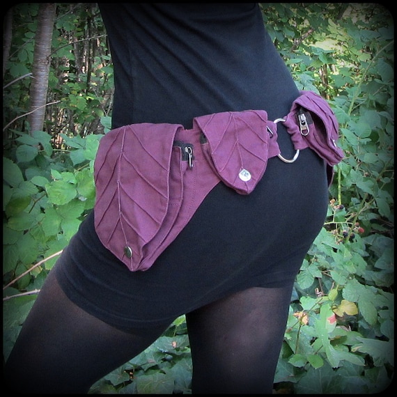 Purple Utility Belt Bag ~ Leaf Pocket Belt, Burning Man Hip Bag, Pixie  Fairy Belt, Cosplay Fantasy Clothing, Renaissance Festival Belt Pouch
