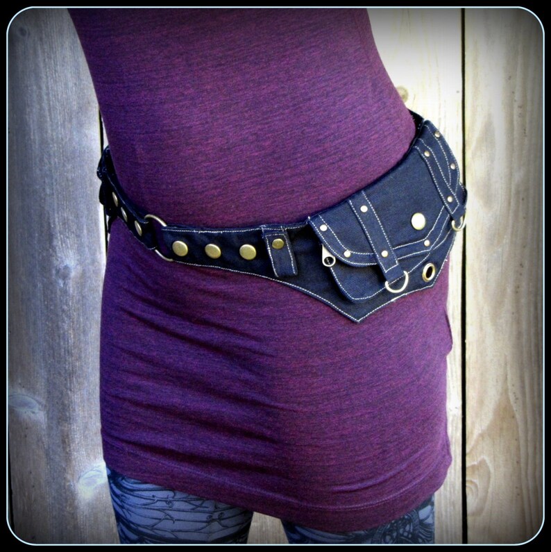 White utility belt Burning man belt vegan canvas pocket Etsy