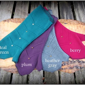 arm warmers red purple teal black or gray fleece armwarmer brass stud detail for steampunk flavor image 2