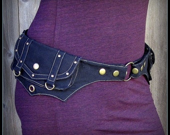 Utility belt in three colors , Burning man belt ~  vegan canvas pocket belt ~ Festival clothing, Festival Belt, Steampunk Belt Bag