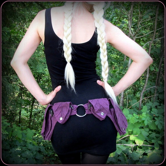 Purple Utility Belt Bag ~ Leaf Pocket Belt, Burning Man Hip Bag, Pixie  Fairy Belt, Cosplay Fantasy Clothing, Renaissance Festival Belt Pouch