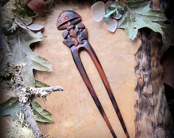 Pilz Haarstab ~ Dark Mori Mädchen Haarstäbe ~ Feen Fantasy Haarstab ~ Waldfee Haarnadel ~ Fliegenpilz