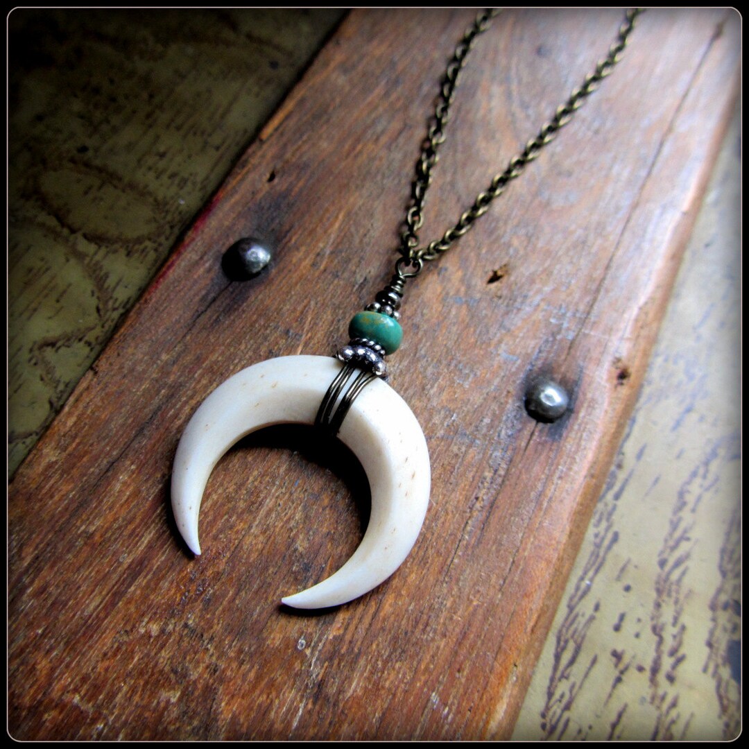 Moon Necklace, Crescent Moon Pendant, Wood, Bone, Black Horn, Silver & Turquoise, Witchy, Pagan, Goddess, Wiccan Jewelry Halloween Gift - Etsy Moon Necklace, Crescent Moon Pendant, Wood, Bone, Black Horn, Silver & Turquoise, Witchy, Pagan, Goddess, Wiccan Jewelry Halloween Gift - Etsy