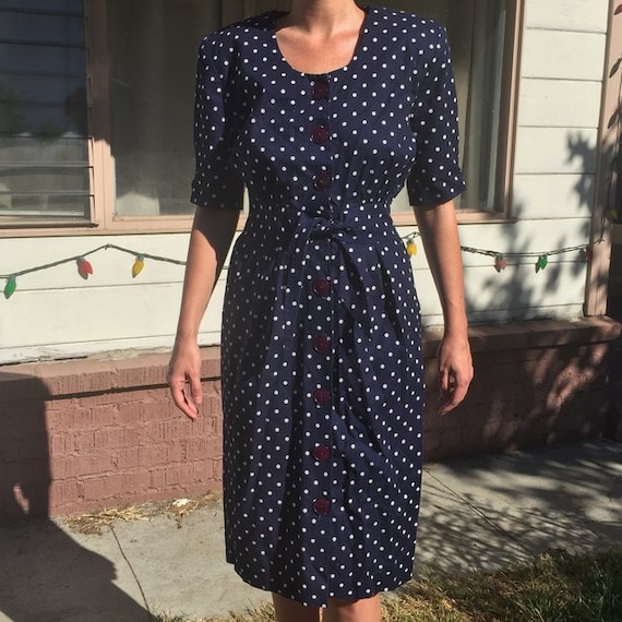 Vintage Polka Dot Dress | 1980's Does the 1950's